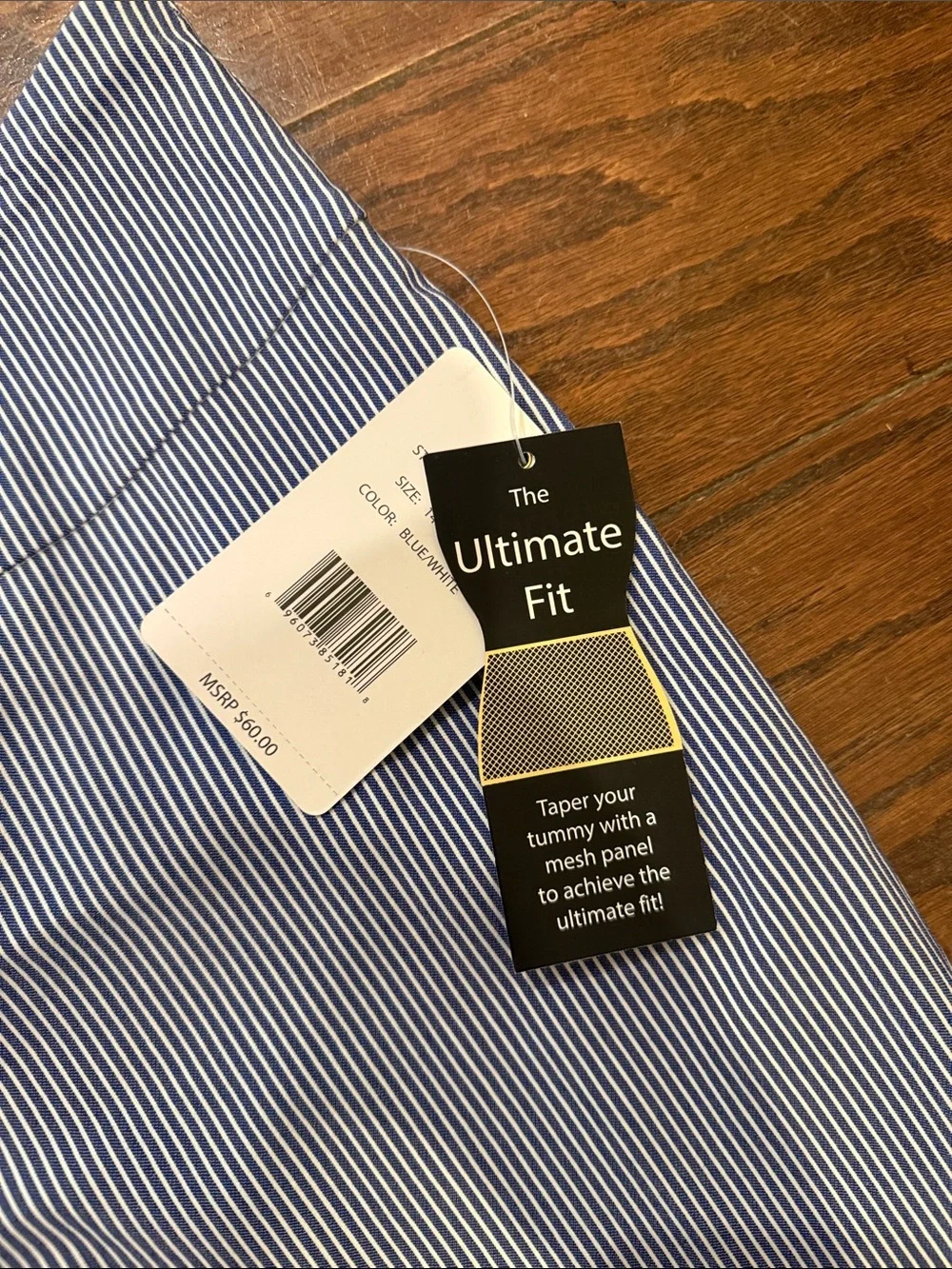Zac & Rachel NWT blue/white striped pull on pants, size 14 - Picture 5 of 8
